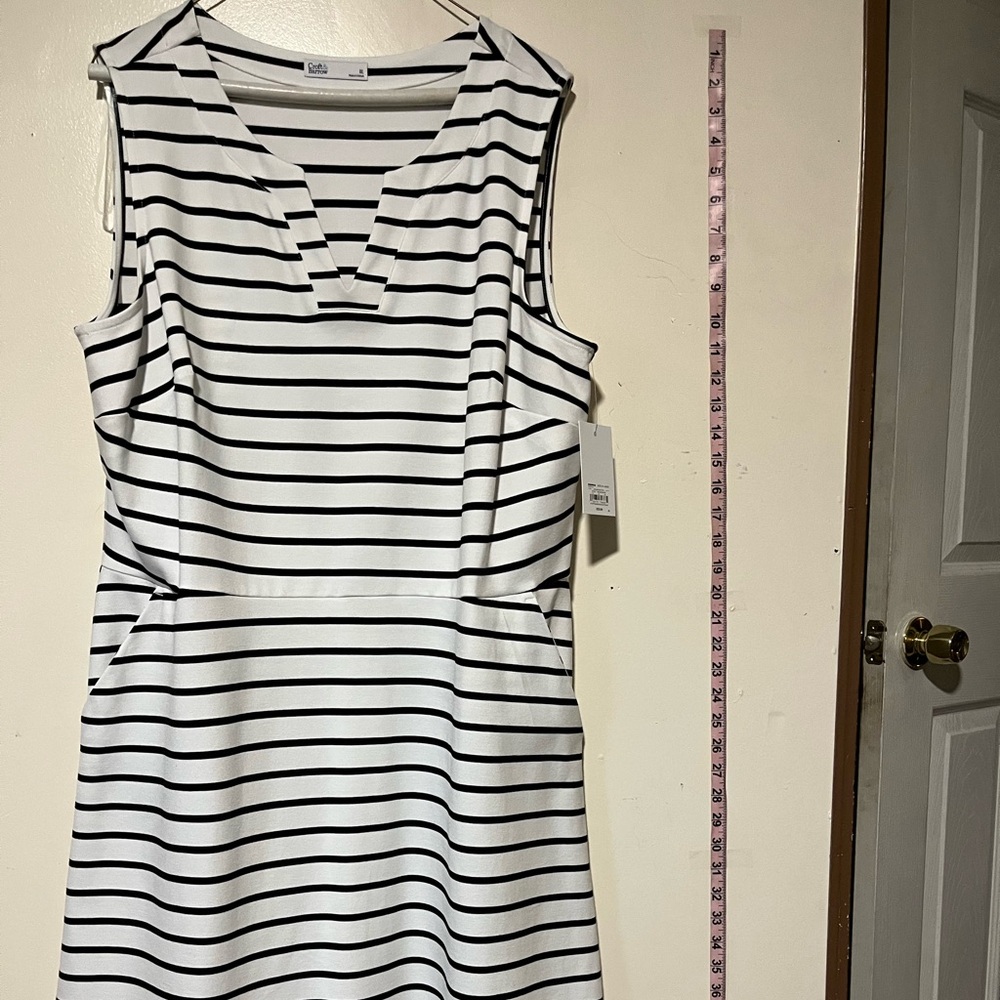 Croft & Barrow Black and White Striped Mini Dress
